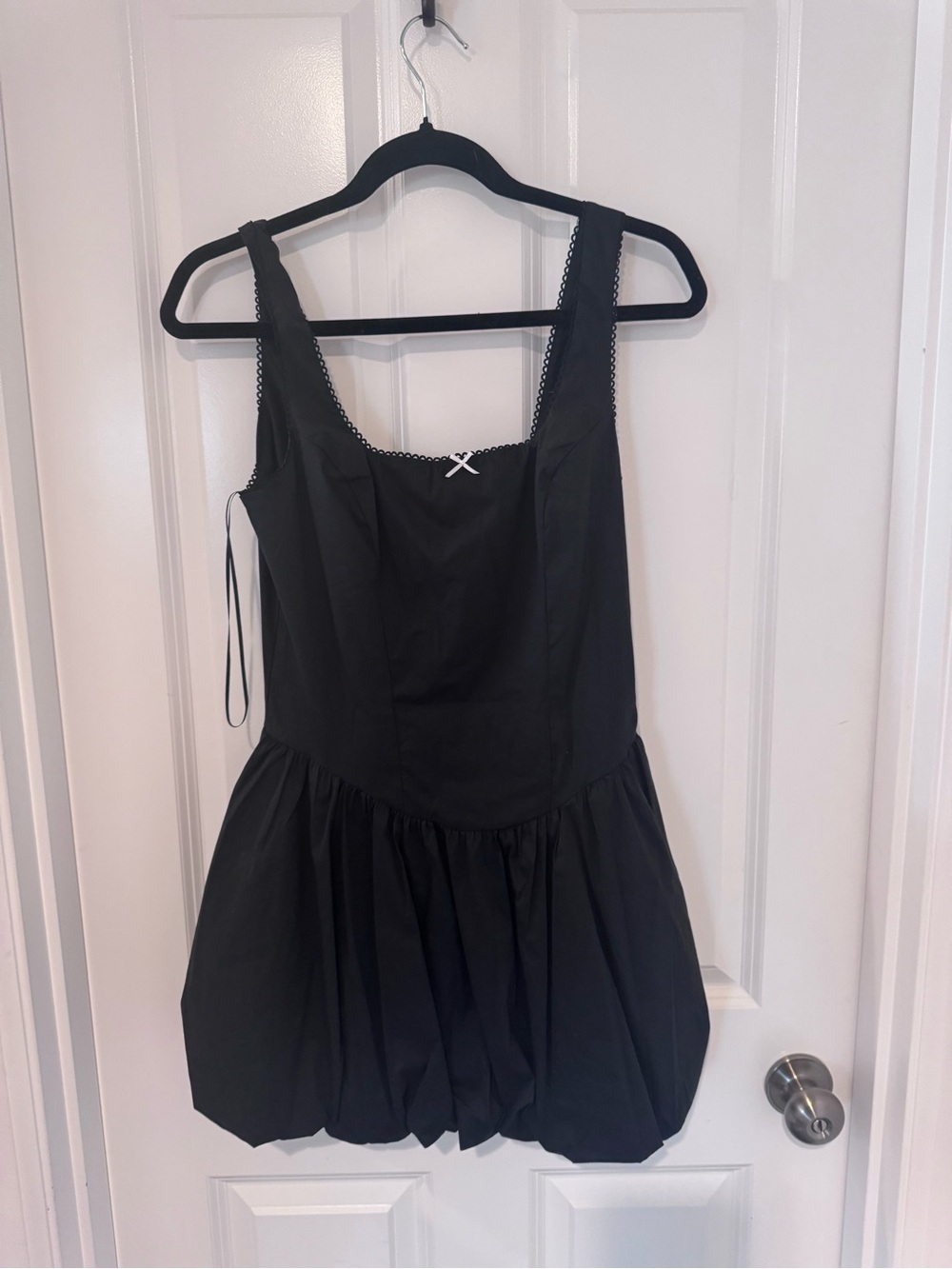 Black Mini Dress with Sweetheart Bodice and Bubble Skirt